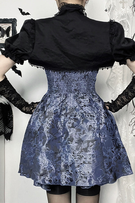 Halloween Two-Tone Jacquard Gothic Dress