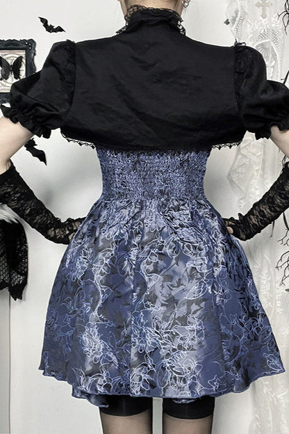 Halloween Two-Tone Jacquard Gothic Dress