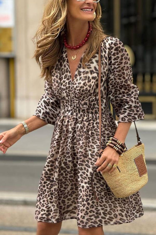 Vestido con estampado de leopardo Iraida