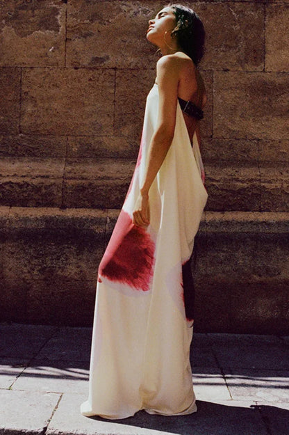 Backless Loose Maxi Floral Dress