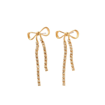 Bow Cascade Crystal Earrings