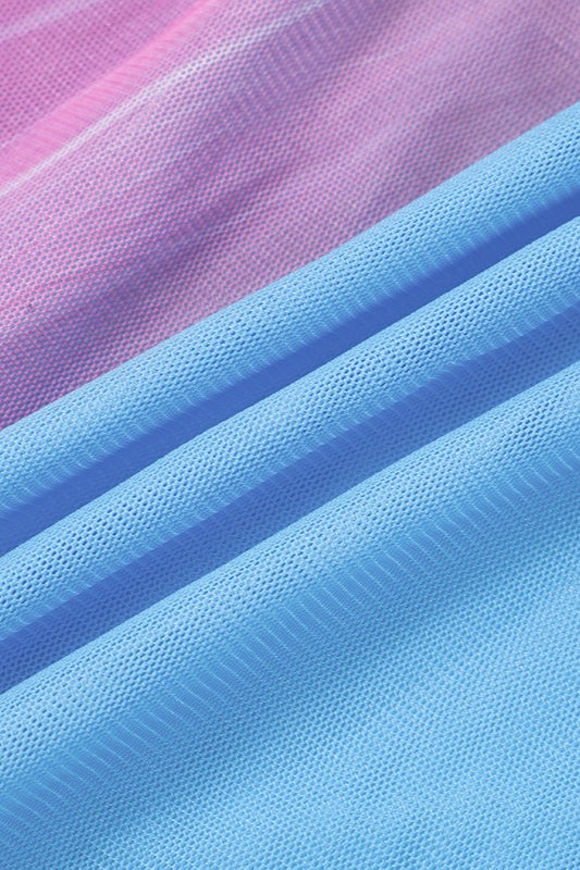 Floral Print Chiffon Two-Piece Strapless Maxi Dress