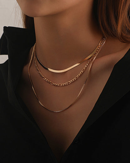 Geometric Multi-Layered Punk Necklace