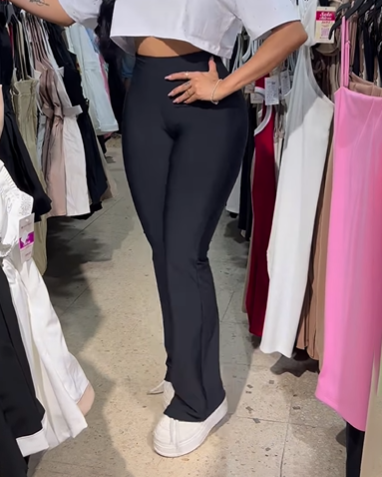 High Waist Hip Lift Flared Nude Yoga Pants