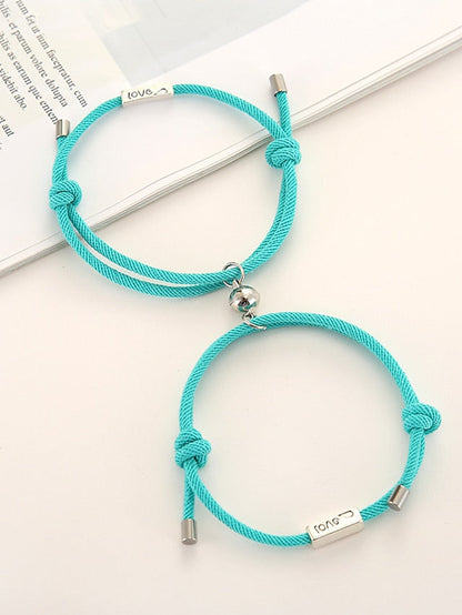 1 Pair Couple's Bracelet Magnetic Adjustable Romantic Series Love Simple Rope Bracelet Jewelry Milan For Gift for Women