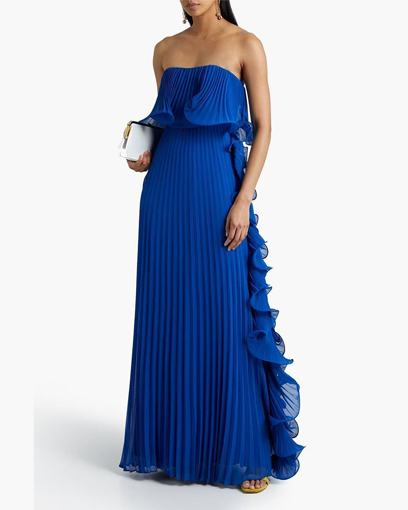Pleated Tube Top Dress