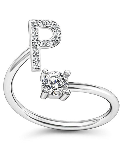 1PC Band Ring For Men's Crystal White Alloy Classic for Women