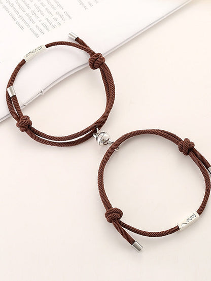 1 Pair Couple's Bracelet Magnetic Adjustable Romantic Series Love Simple Rope Bracelet Jewelry Milan For Gift for Women