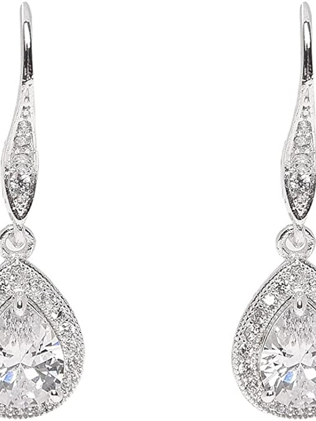 1 Pair Crystal Earrings For Wedding Birdal Bridesmaids Chandelier Dangle Drop Earrings for Women