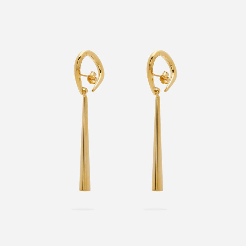 Gold-Plated Alpha Pendant Earrings