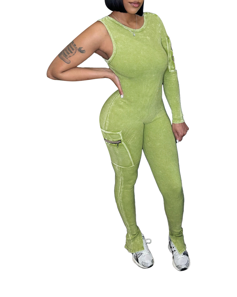 High Elastic Irregular Slim Fit Jumpsuit