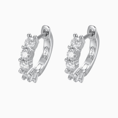 3MM Moissanite Sterling Silver Hinge Huggie Earrings