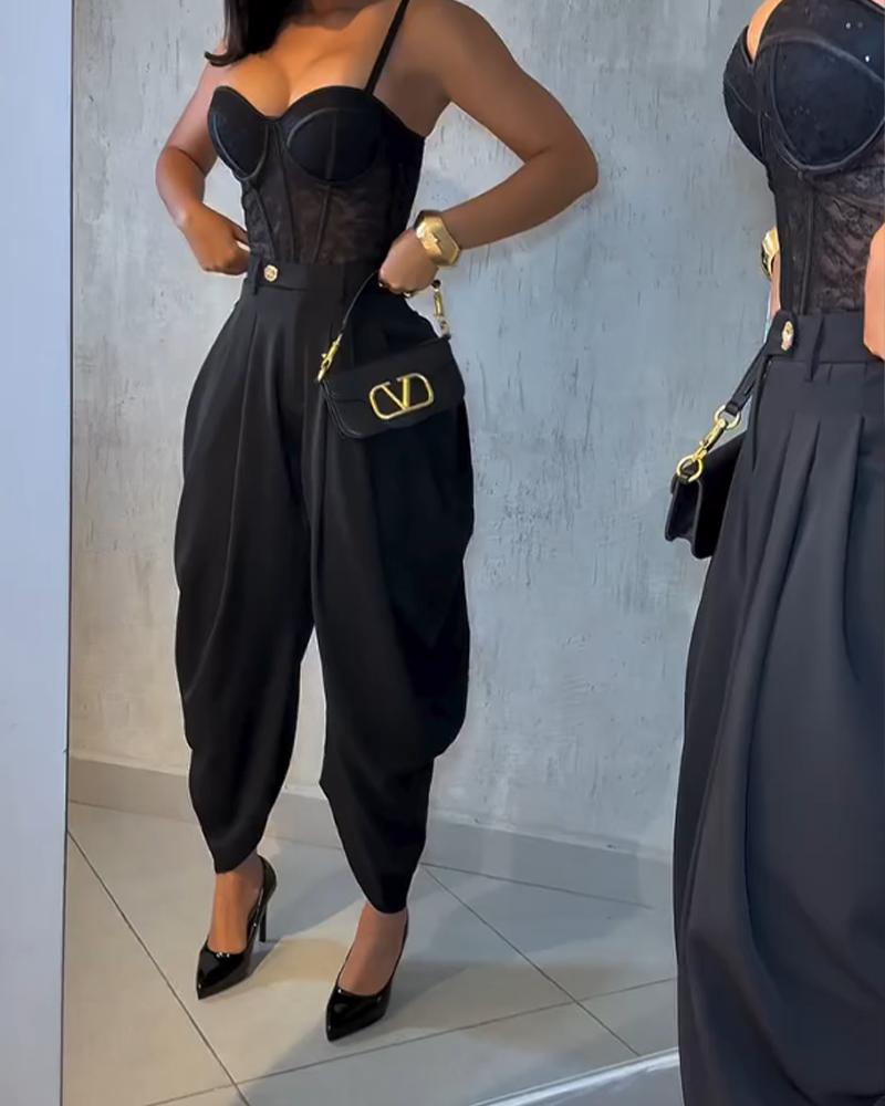 High Waist Loose Drape Pleated Casual Pants