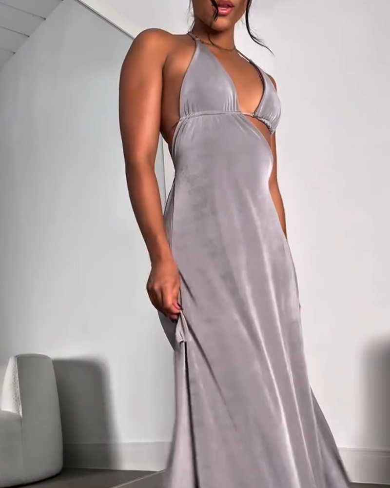 Deep V Lace-Up Dress (Pre-Sale)