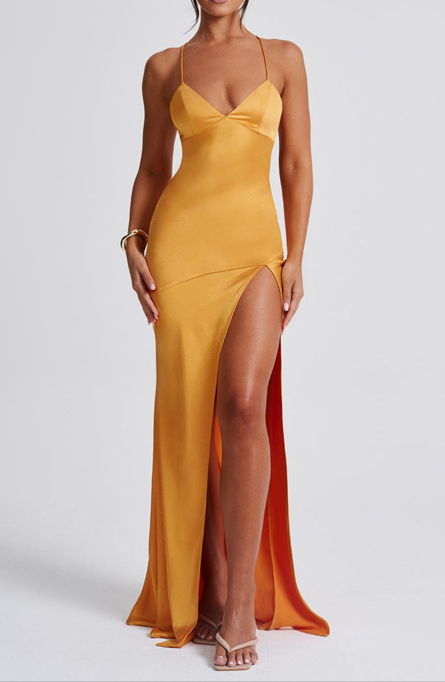 Valentina Maxi Dress - Tangerine