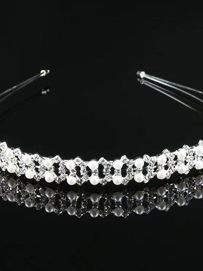 1PC Headbands Headband For Wedding Party Evening Birthday Drusy Imitation Pearl Rhinestone Alloy 1 2 3 for Women