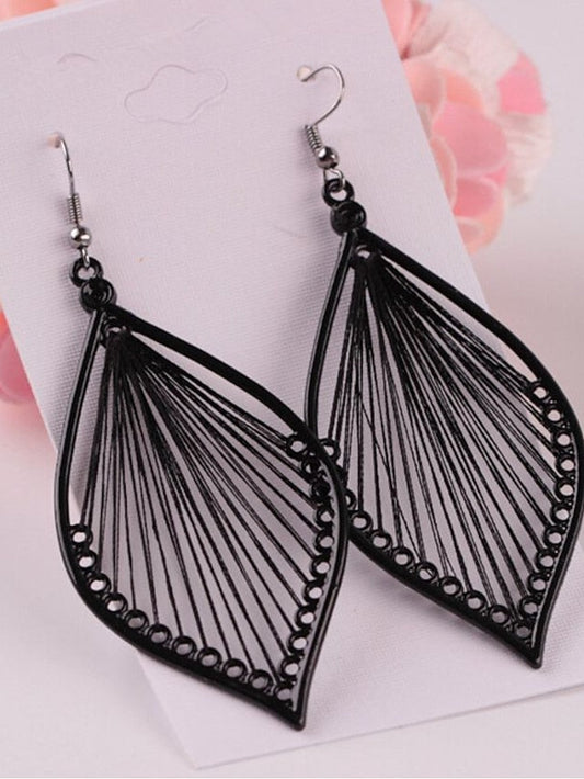 1 Pair Drop Earrings For Street Date Alloy Classic Fashion Leaf for Women