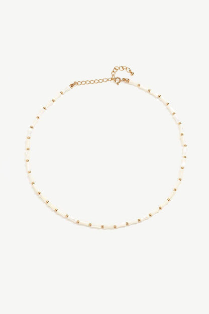 Collar de bambú con perlas naturales 