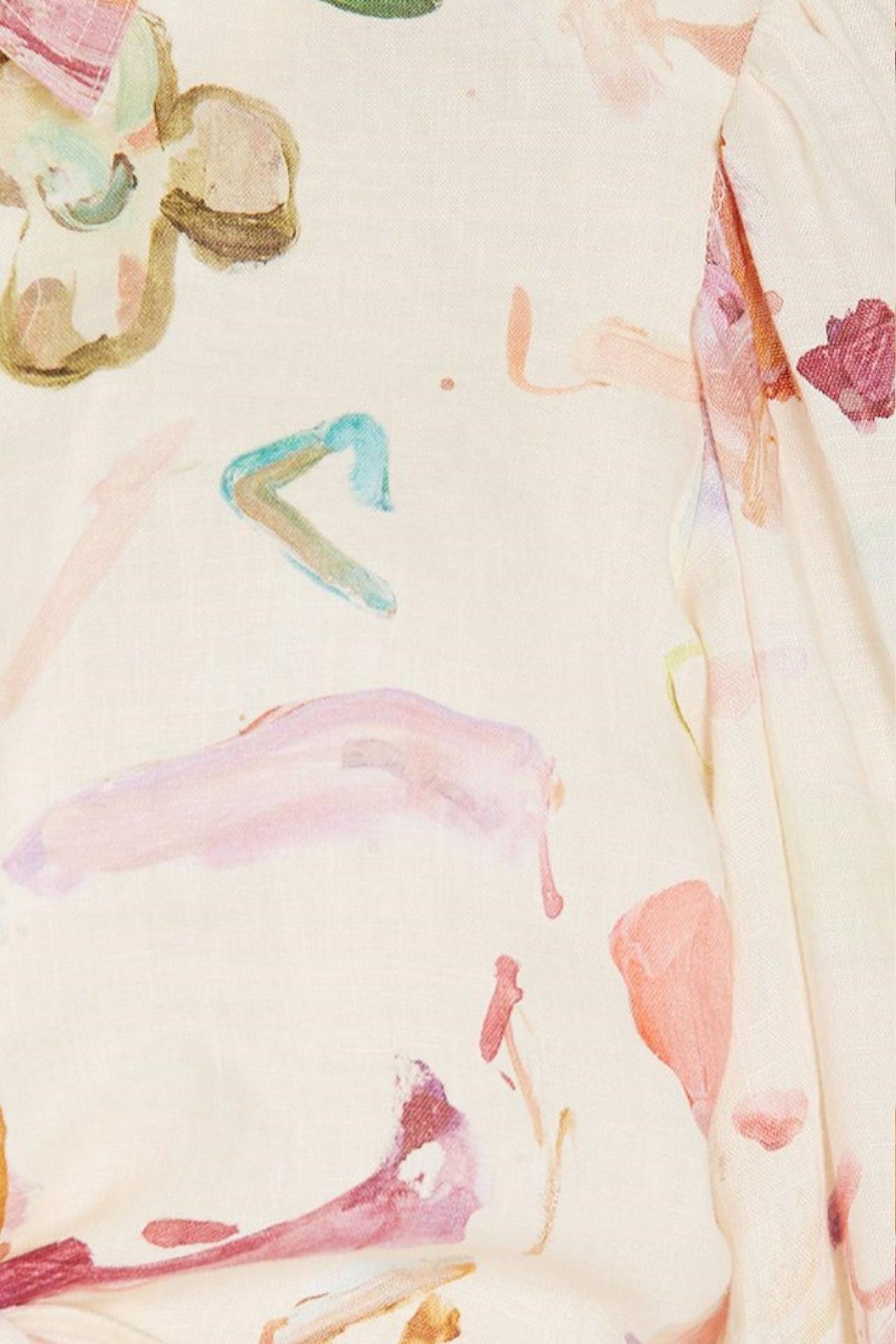 Vestido midi con botones y cuello camisero con estampado abstracto 