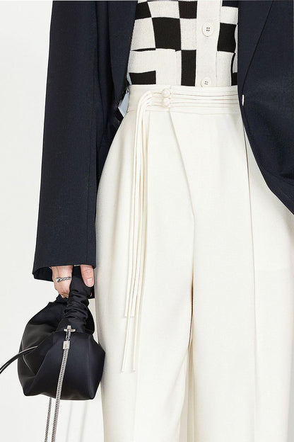 Pantalones lisos de cintura alta 