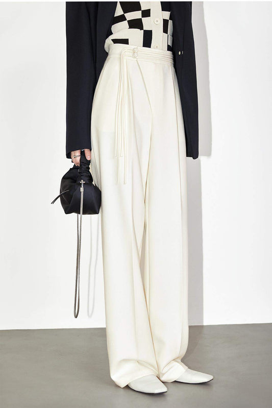 Pantalones lisos de cintura alta 