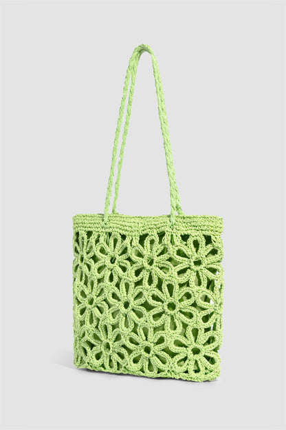 Hollow Out Design Straw Bag