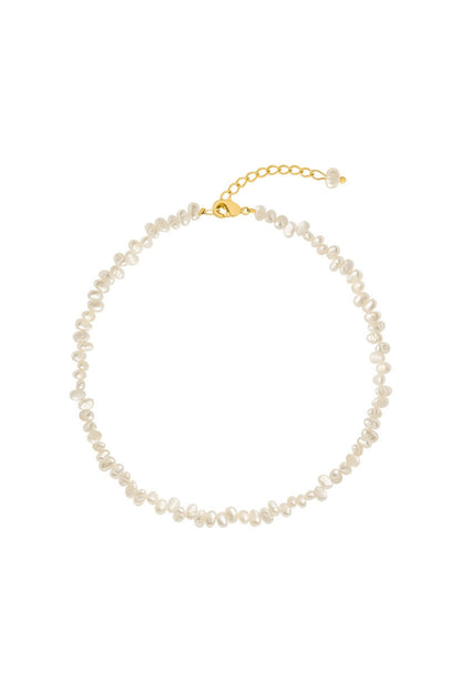 Gargantilla geométrica irregular con perlas de imitación 