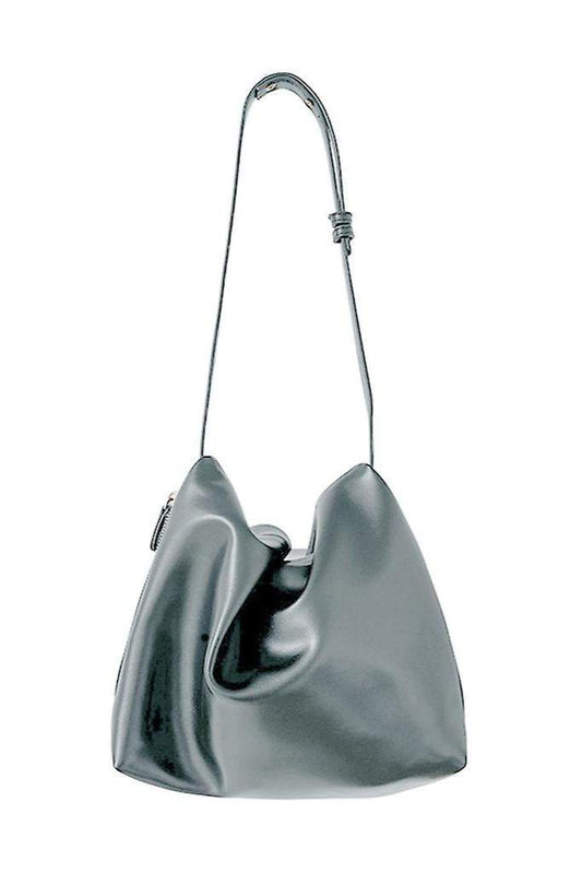 Solid Faux Leather Side Zipper Bag