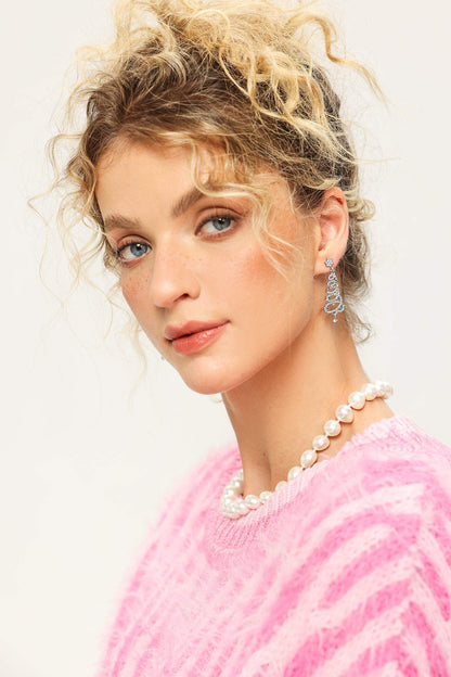 Pendientes con borlas de árbol de Navidad 