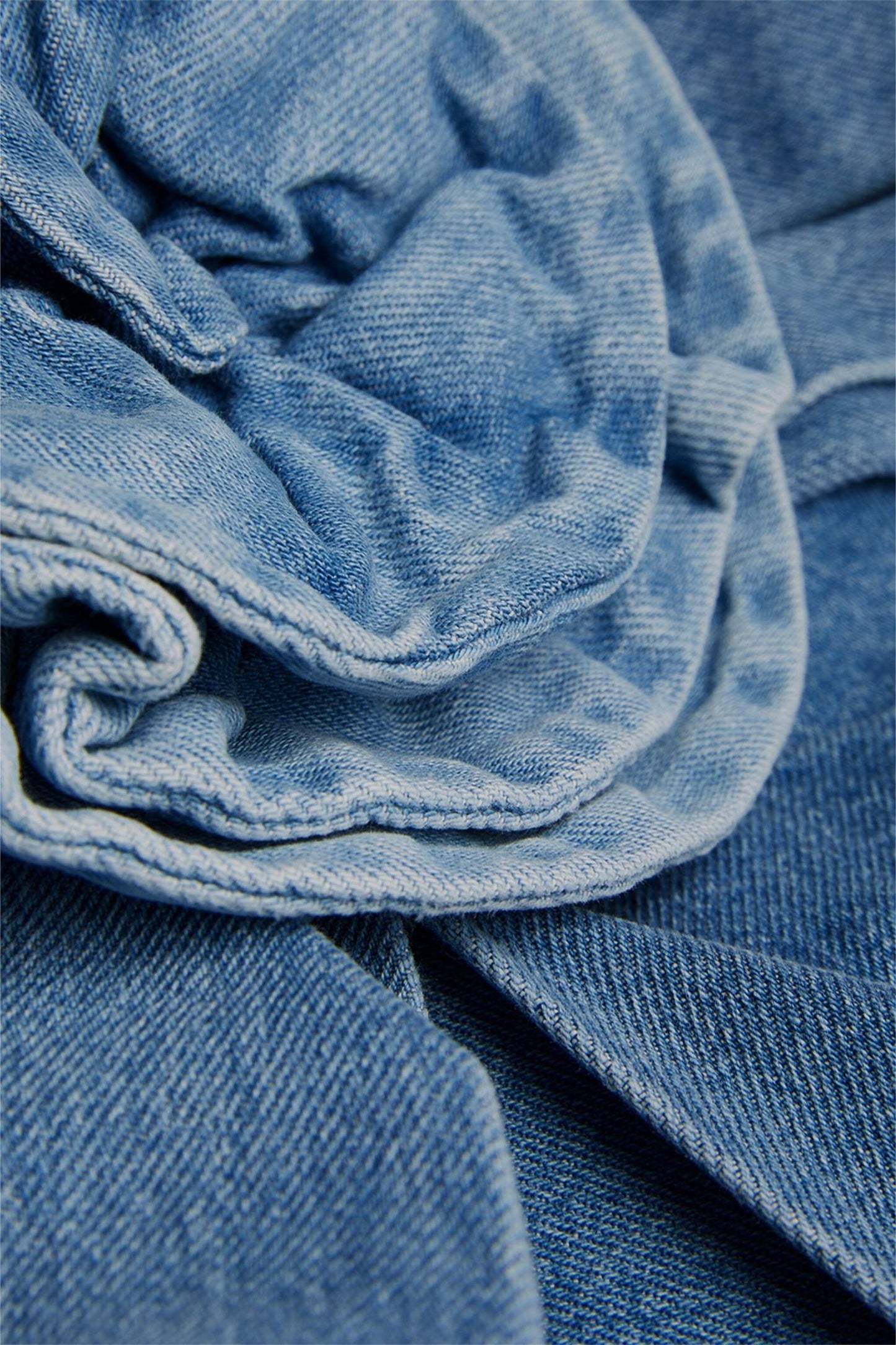 Minifalda vaquera con estampado floral 3D 