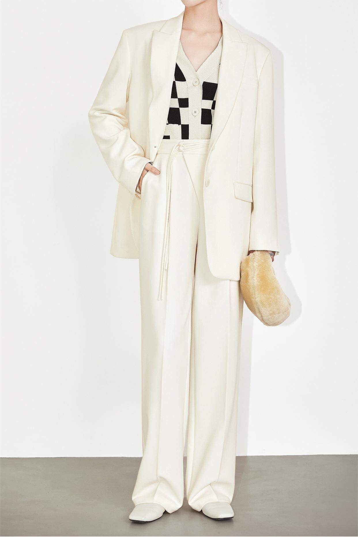 Pantalones lisos de cintura alta 