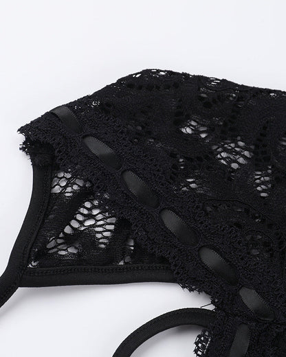 Slim Fit Lace Long Sleeve Jumpsuit