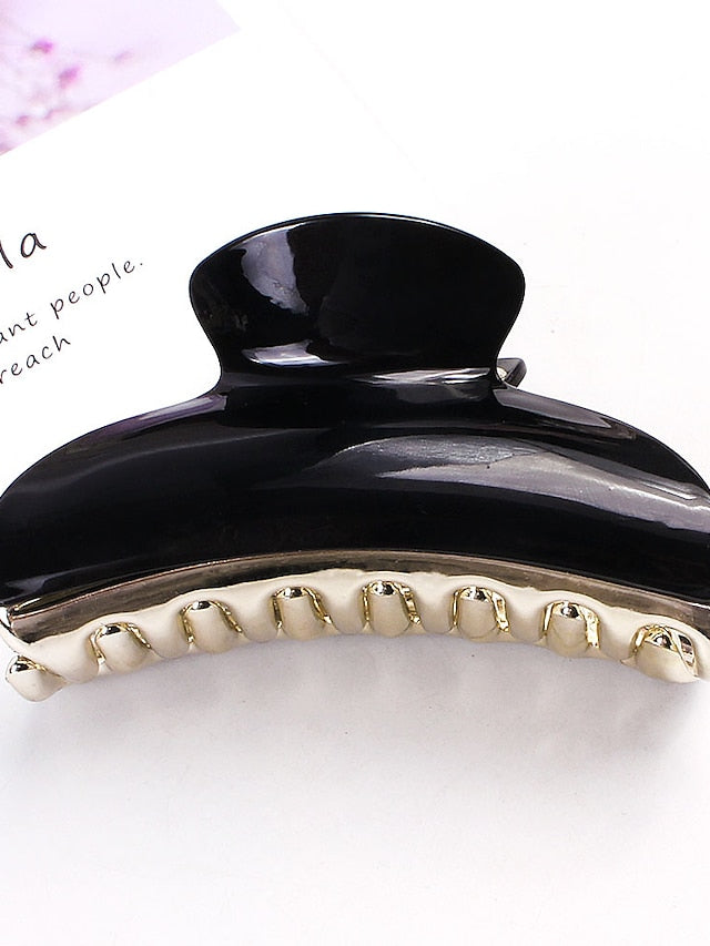 1pc Hair Claws Hair Clip For Street Gift Holiday Head Classic Plastic Alloy Black Champagne Brown for Women