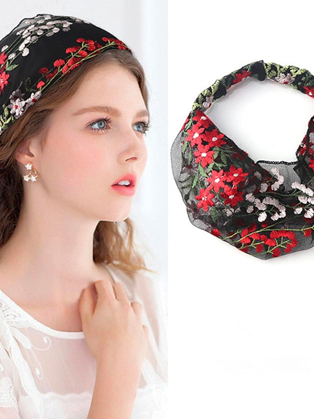 1PC Headbands Hair Band For Street Daily Holiday Birthday Classic Fabric Black White Red for Women
