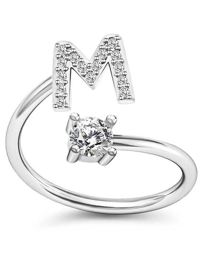 1PC Band Ring For Men's Crystal White Alloy Classic for Women