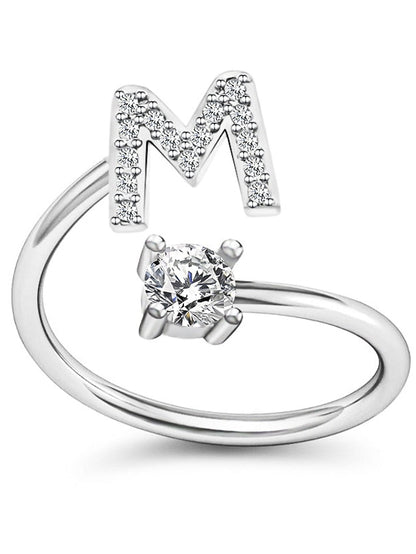 1PC Band Ring For Men's Crystal White Alloy Classic for Women