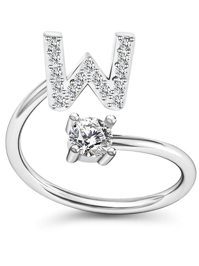 1PC Band Ring For Men's Crystal White Alloy Classic for Women