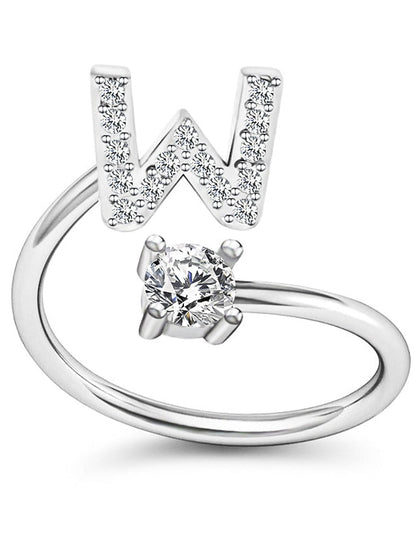 1PC Band Ring For Men's Crystal White Alloy Classic for Women