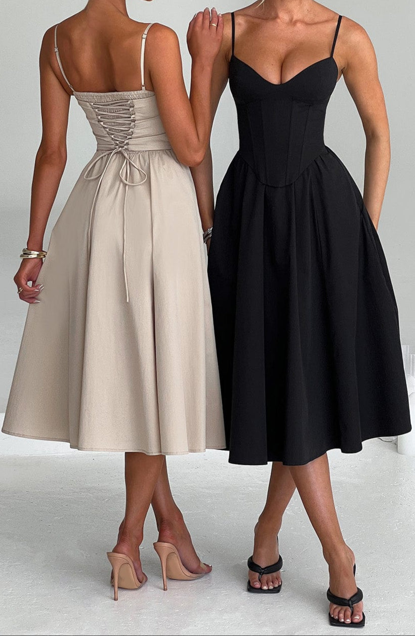 Romina Midi Dress - Black