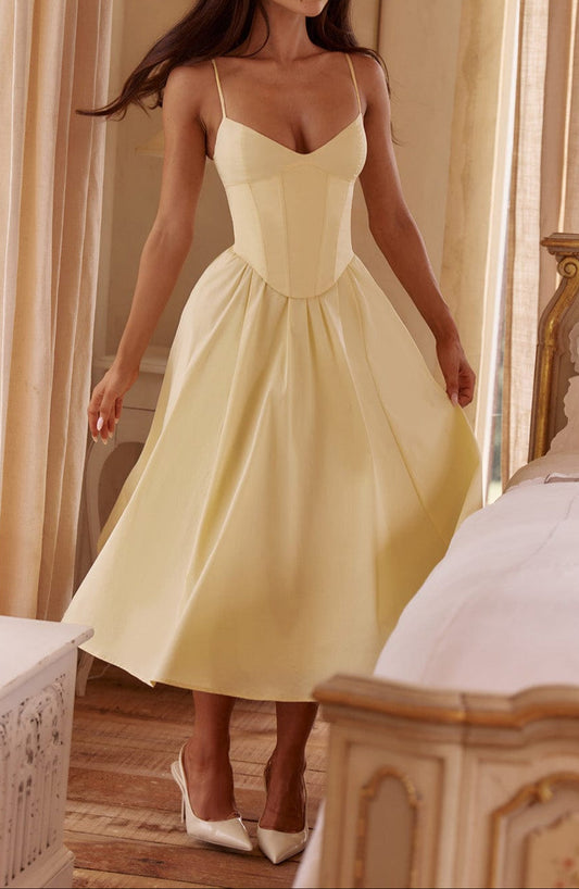 Miranda Midi Dress - Lemon