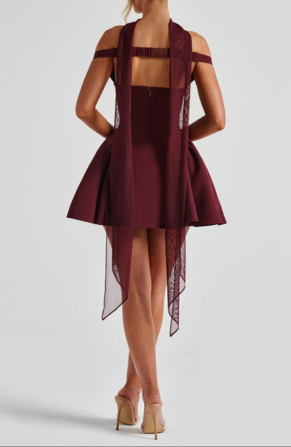 Victoria Mini Dress - Cherry Lacquer