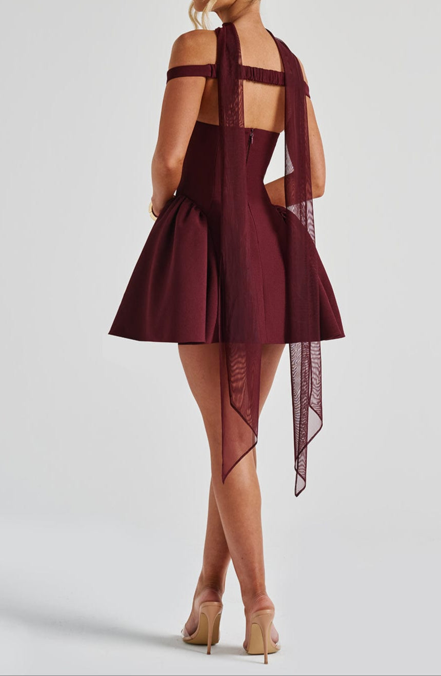 Victoria Mini Dress - Cherry Lacquer