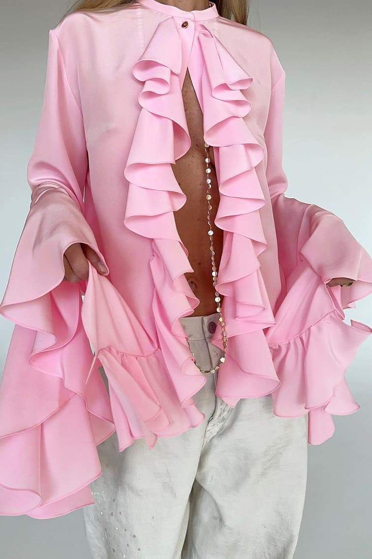 Blusa con volantes semitransparentes Michelle 