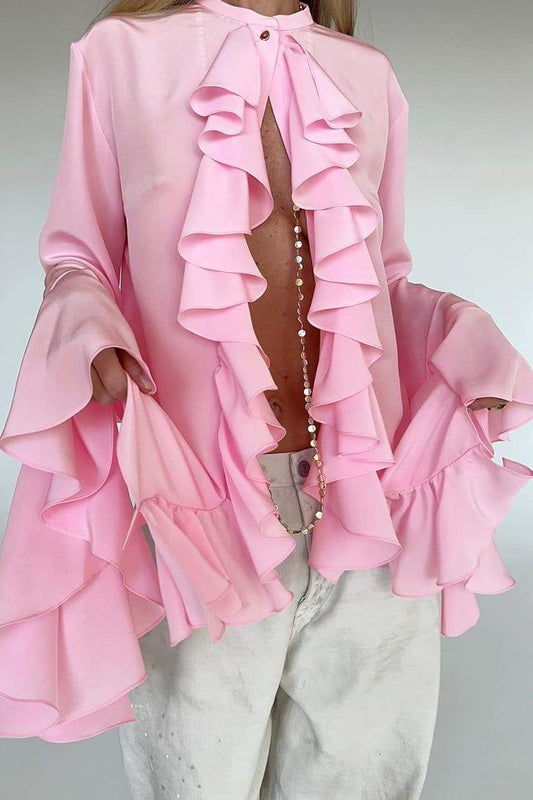 Blusa con volantes semitransparentes Michelle 