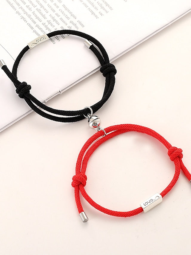 1 Pair Couple's Bracelet Magnetic Adjustable Romantic Series Love Simple Rope Bracelet Jewelry Milan For Gift for Women