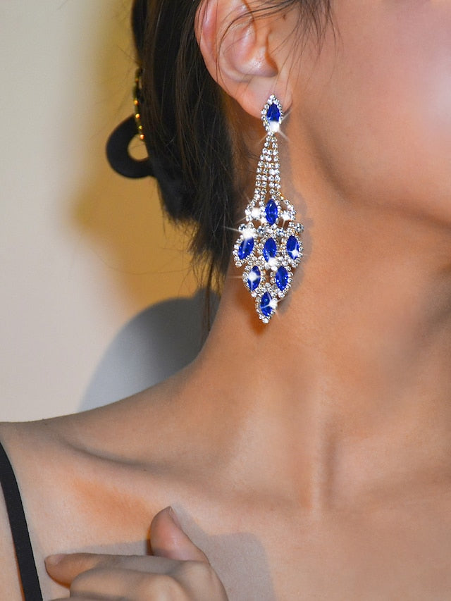 1 Pair Dangle Earrings Crystal Earrings For Cubic Zirconia Wedding Party Evening Daily Acrylic Rhinestone Chandelier for Women