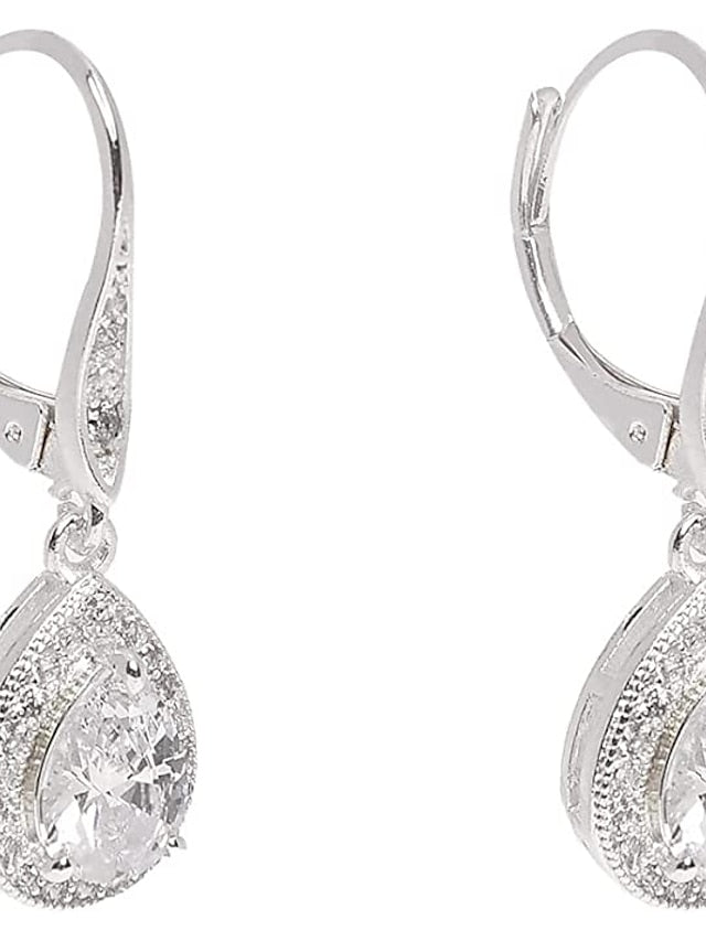 1 Pair Crystal Earrings For Wedding Birdal Bridesmaids Chandelier Dangle Drop Earrings for Women