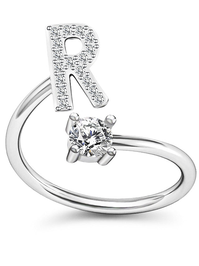 1PC Band Ring For Men's Crystal White Alloy Classic for Women