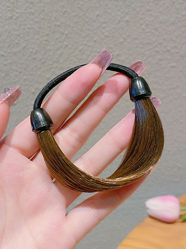 1pc Hair Ties Scrunchie For Street Daily Holiday Festival Head Minimalist Rubber Black Brown Coffee for Women