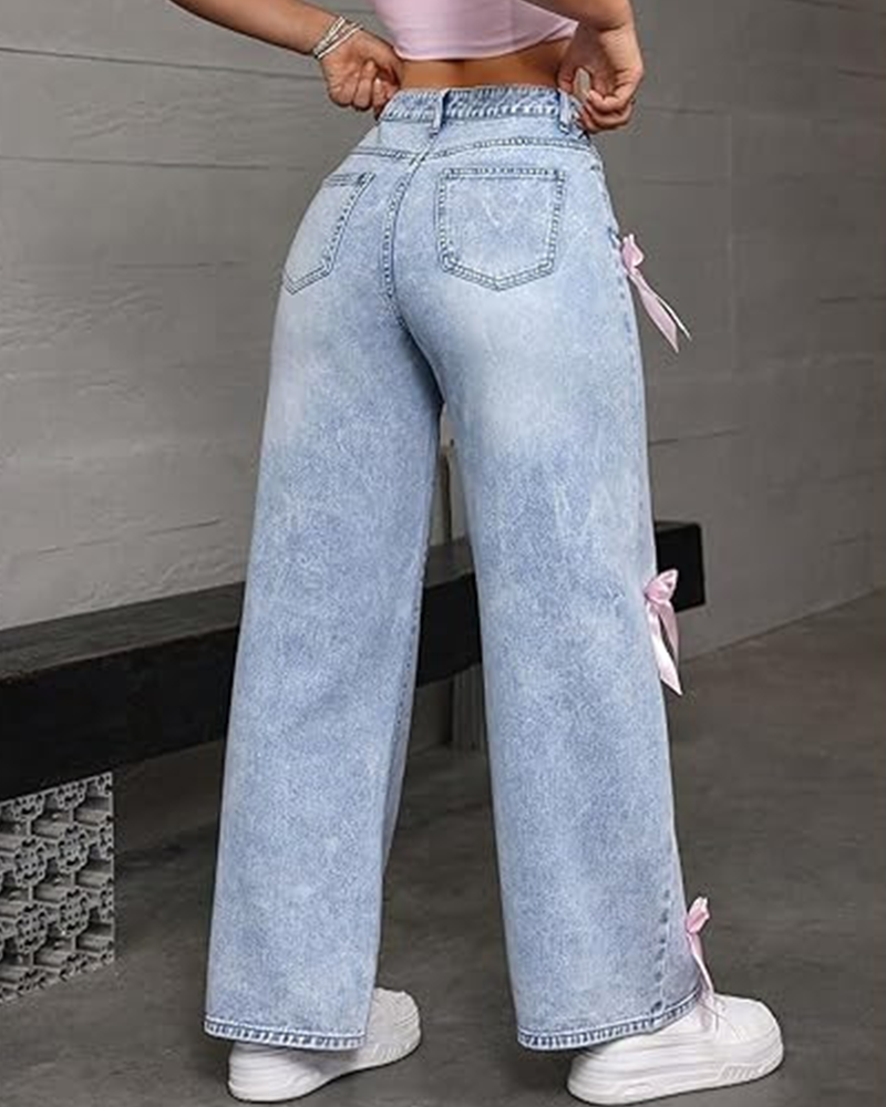 Bow Collage Jeans